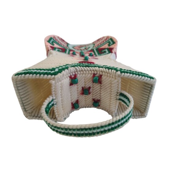 Handmade Needlepoint Southwest Style 11"x7"x2.5" Wedding Vase Decorative Vintage - Picture 6 of 7